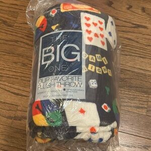 THE BIG ONE game night plush throw !! Discontinued print . Brand new 
60x72